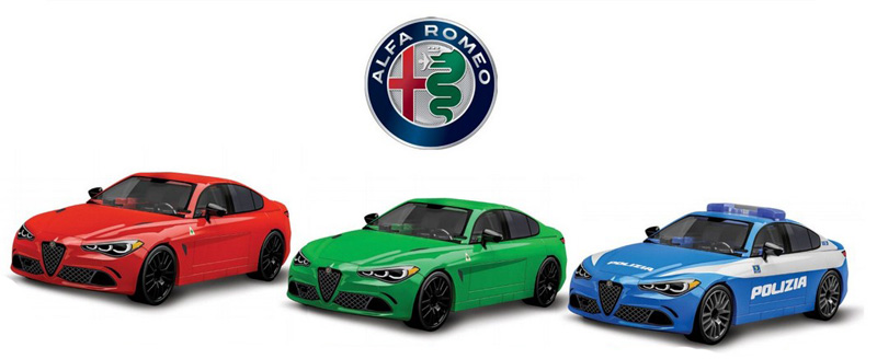 COBI Alfa Romeo alle drei Modelle Collage