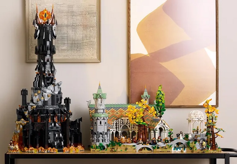 Lego Herr der Ringe Barad-Dur 10333 Set zusammen mit Bruchtal
