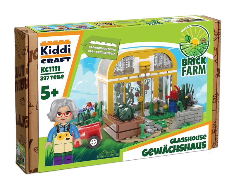 KiddiCraft neue Sets Brick Farm Gewächshaus Box KC1111