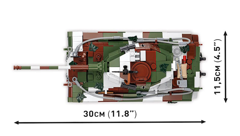 COBI Limited Edition Panzerkampfwagen VI Ausf B Königstiger 3112 Set Draufsicht Maße