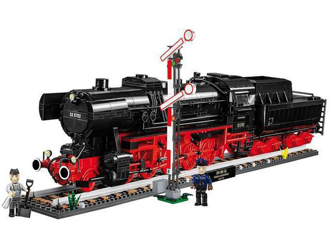 COBI Neuheiten Juni 2024 DR Br 52 Steam Locomotive & railway Semaphore 6287 Set komplett Vorderseite