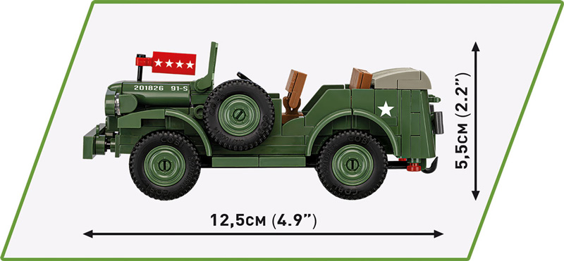 COBI 3111 Command Car D-Day Seitenansicht Maße