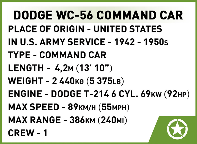 COBI 3111 Command Car D-Day Daten