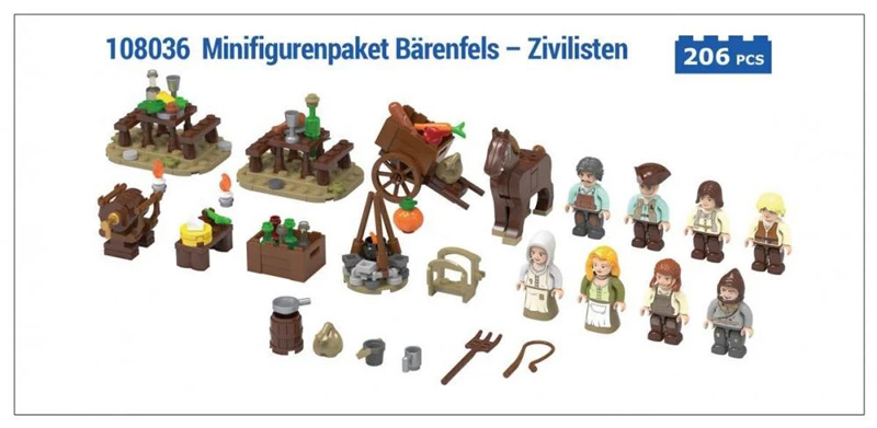 BlueBrixx Burg Bärenfels Minifiguren 108036 Zivilisten