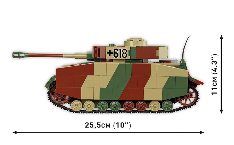 COBI Limited Edition 2591 Panzerkampfwagen IV Ausf H Maße und Seitenansicht