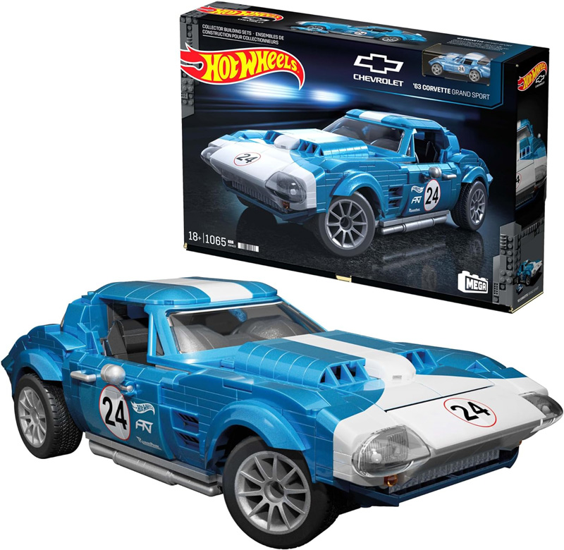 MEGA Hot Wheels 63 Corvette Grand Sport HWW23 Set und Box