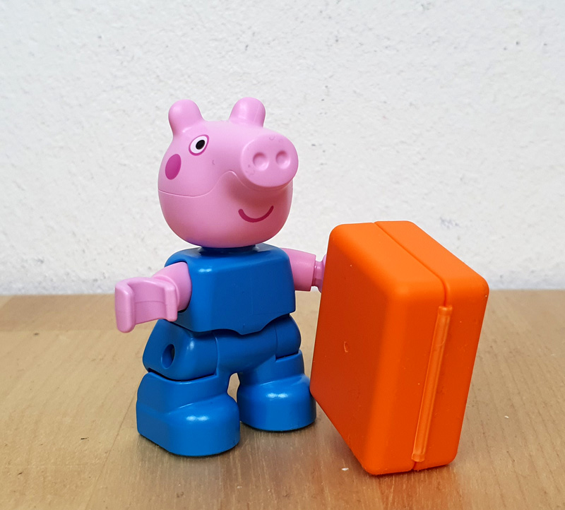 LEGO Duplo Peppa Pig Magazin 1 Schorsch Figur mit Koffer