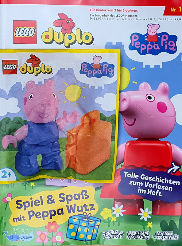 LEGO Duplo Peppa Pig Magazin 1 Schorsch Figur Heft komplett