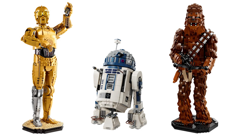 LEGO Star Wars C-3PO 75398 R2-D2 Chewbacca Collage