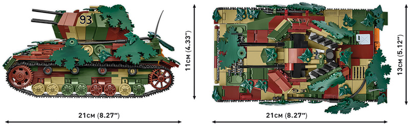 COBI Flakpanzer IV Wirbelwind 2593 Maße