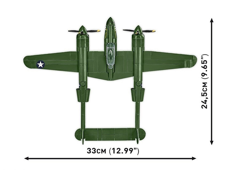 COBI 5882 Lockheed P-38 Lightning Set Maße