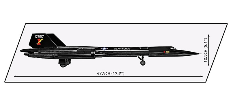 COBI 5891 SR-71 Blackbird Standard Seitenansicht Maße