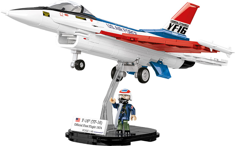 COBI F-16 Fighting Falcon YF-16 First Flight 1974 5892 Set auf Displayständer