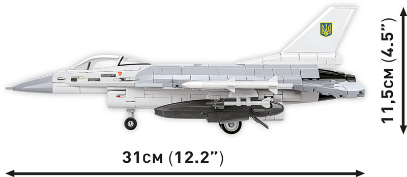 COBI 5893 F-16 Fighting Falcon Ukraine Maße Seite