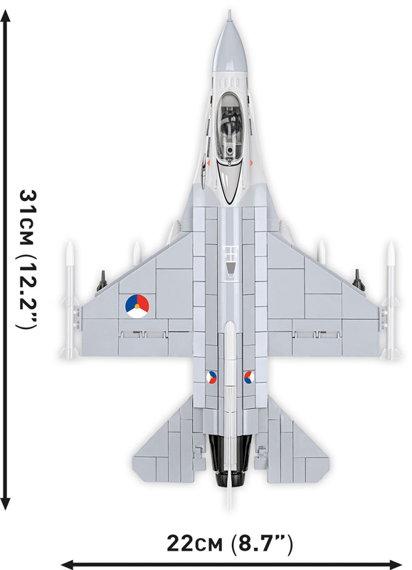 COBI 5896 F-16 Fighting Falcon Niederlande Maße Draufsicht