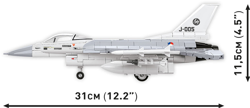 COBI 5896 F-16 Fighting Falcon Niederlande Maße Seite