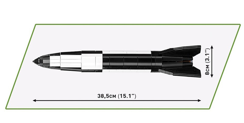 COBI 3121 V2 Rakete Maße Seitenansicht