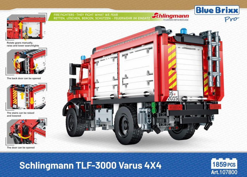 Bluebrixx Feuerwehr Schlingmann TLF-3000 Varus 4x4 107800 Box