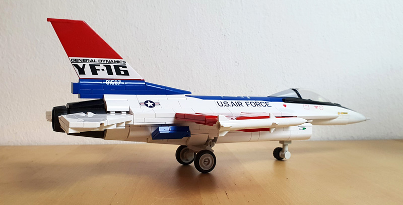 COBI F-16 YF-16 First Flight 1974 5892 Set Flugzeug Rückansicht