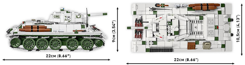 COBI 2595 T-34-76 mod 1941/42 Maße