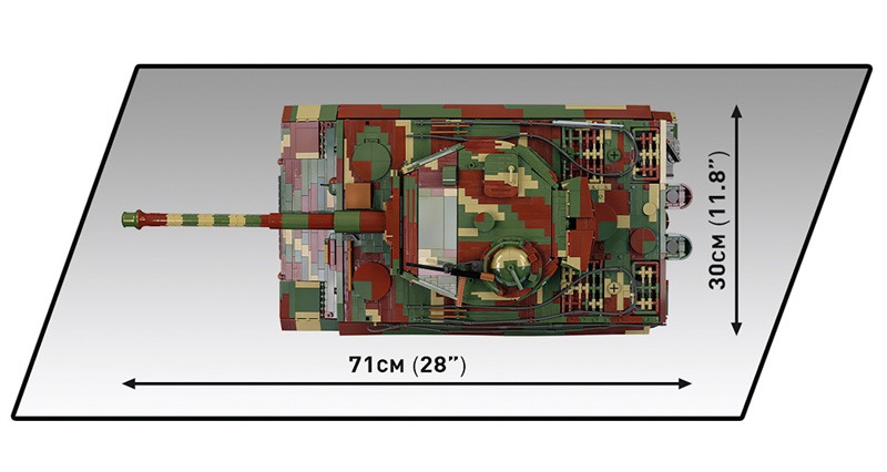 COBI 2807 Panzer VI Tiger Ausf. E 1:12 Draufsicht Maße