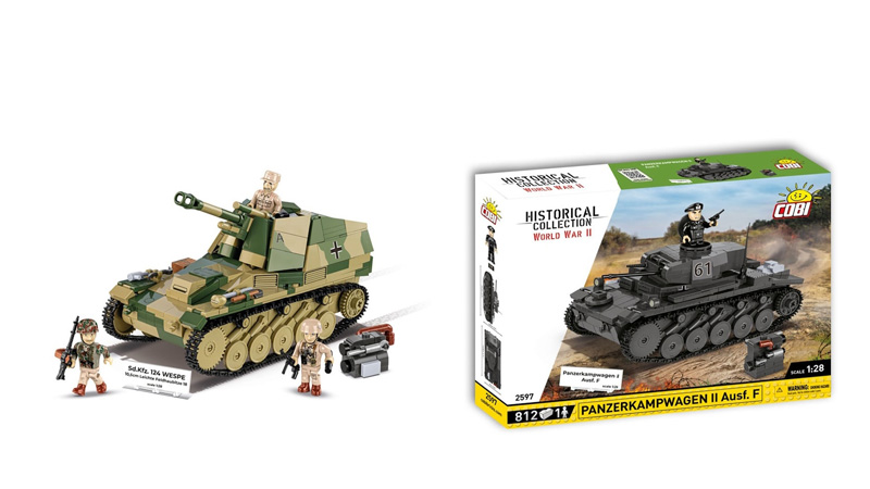 Collage COBI Sd. Kfz 124 Wespe 2598 und Panzer II Ausf. F 2597