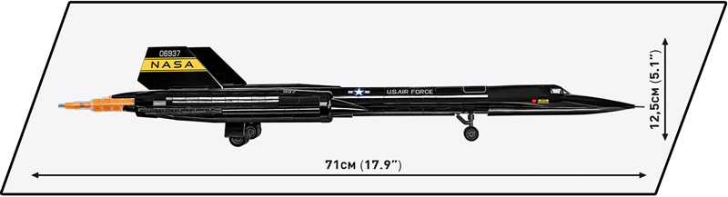 COBI 5890 SR-71 Lockheed Blackbird Maße Seitenansicht