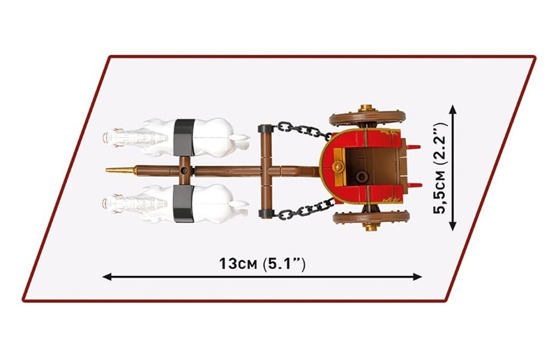 COBi Imperium Romanum 20069 Roman Chariot Set Draufsicht und Maße