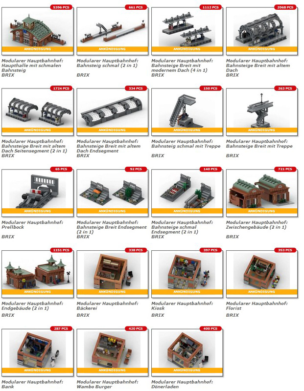 Bluebrixx modularer Hauptbahnhof Sortiment