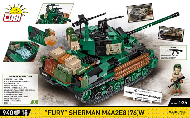 COBI Fury Sherman M4A2E8 (76) W 3117 Box Back