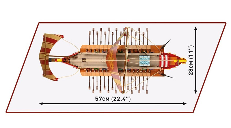 COBI Imperium Romanum Roman Warship Collage Set Draufsicht Maße 20071