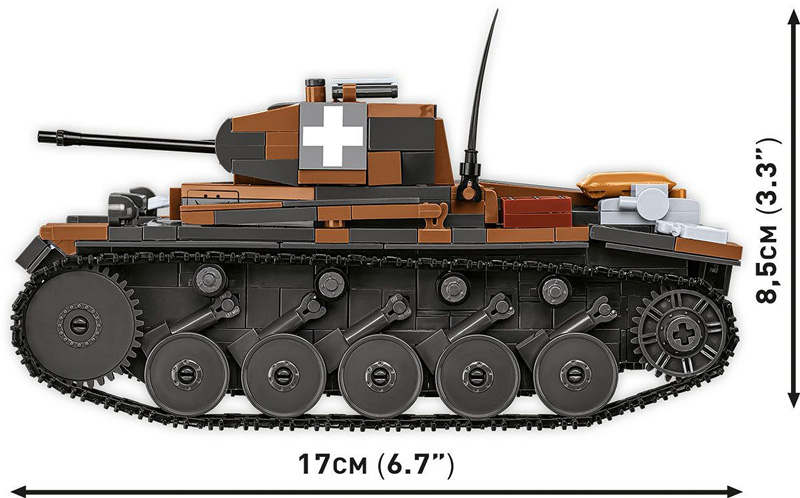 COBI 2596 Panzer II Ausf B Sd. Kfz 121 Limited Edition Set Maße