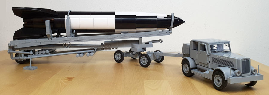 COBI Limited Edition 3119 V2 Rocket & SS100 Transporter Set gebaut vollständig ohne Figuren