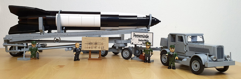 COBI Limited Edition 3119 V2 Rocket & SS100 Transporter Set gebaut vollständig