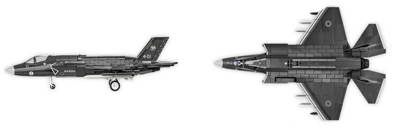 COBI Neuheiten November 2024 5895 F-35B Stovl Lightning II Set Seitenansicht Draufsicht