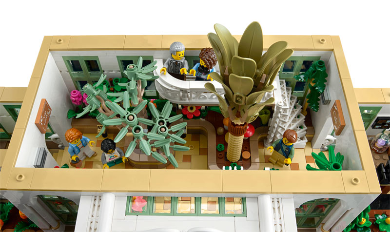 LEGO Ideas Botanischer Garten 21353 Set Draufsicht Pflanzen