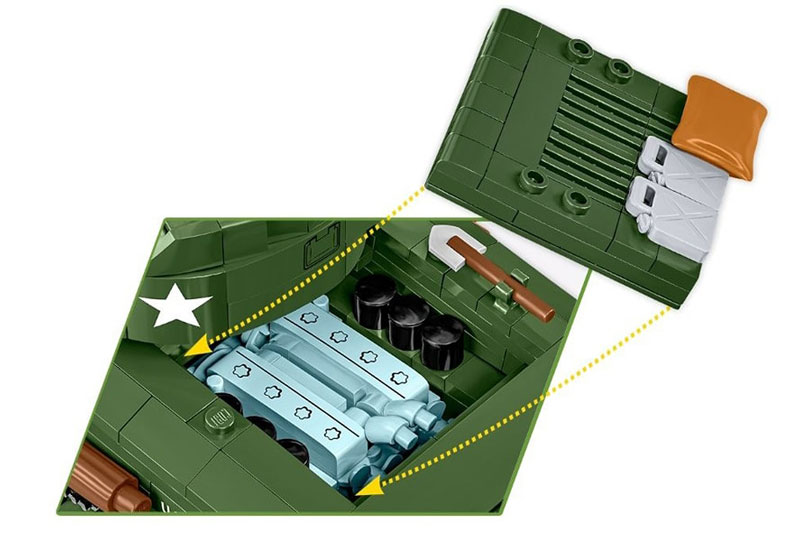 COBI 3118 Sherman M4A2E8 Detail