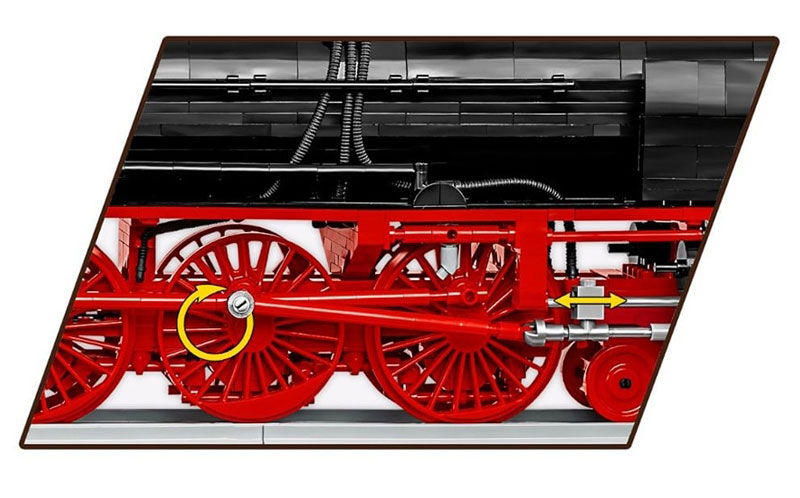 COBI 6286 Steam Locomotive DR BR 03 & Water Crane Executive Edition Detail Räder