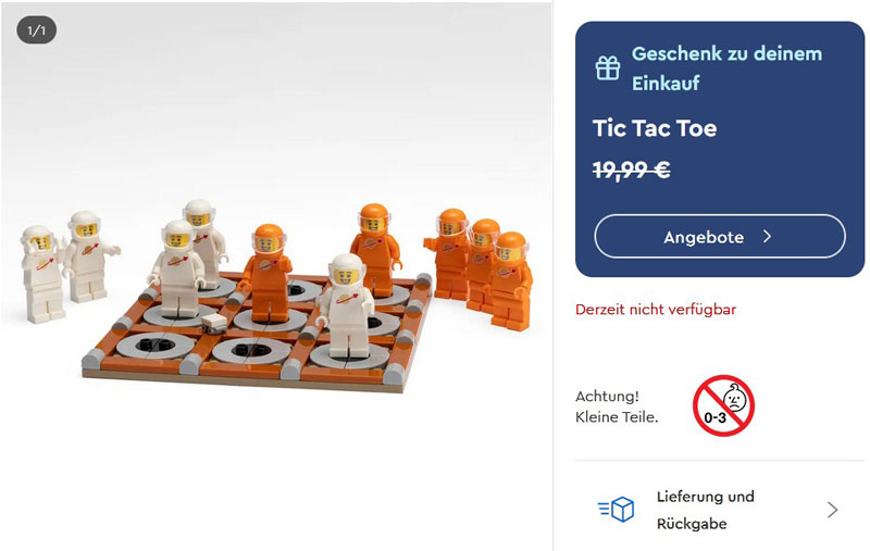 LEGo Insiders Prämie Tic-Tac-Toe 5008897 Listing als GWP