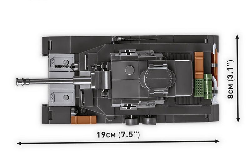 COBI 3127 Panzerkampfwagen IV Ausf. G Set Draufsicht Maße