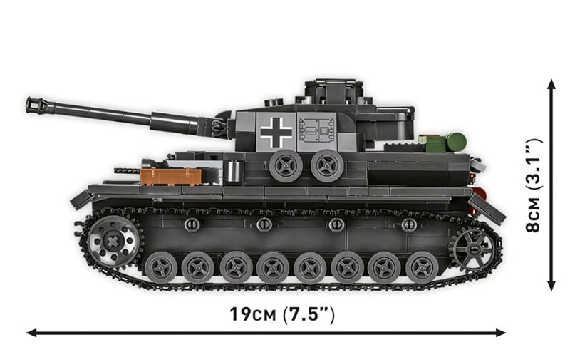 COBI 3127 Panzerkampfwagen IV Ausf. G Set seite Maße