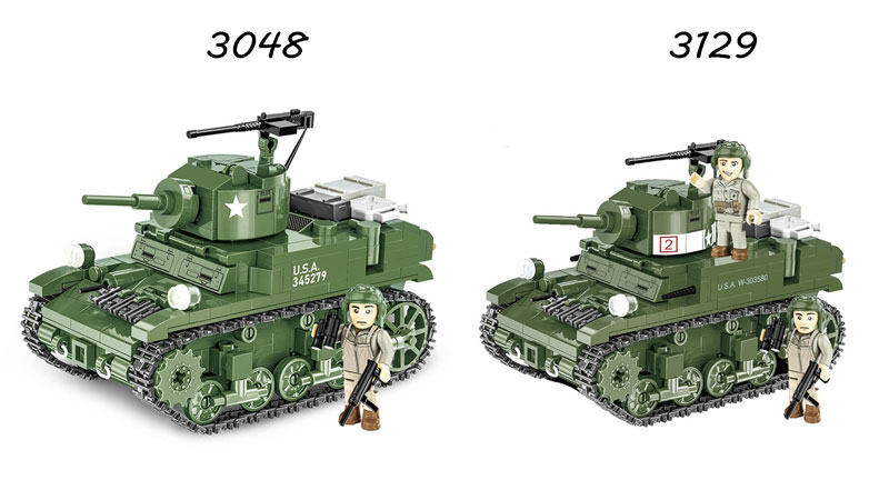 COBI M3 Stuart 3048 3129 Vergleich