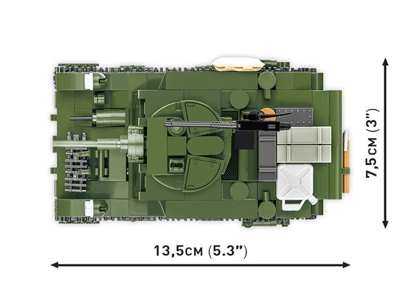 COBI 3129 M3 Stuart Set Draufsicht Maße