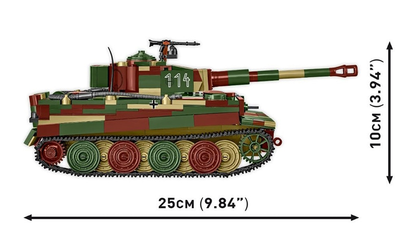 COBI 3124 Pz.Kpfw. Vi Tiger Ausf. E Set Maße