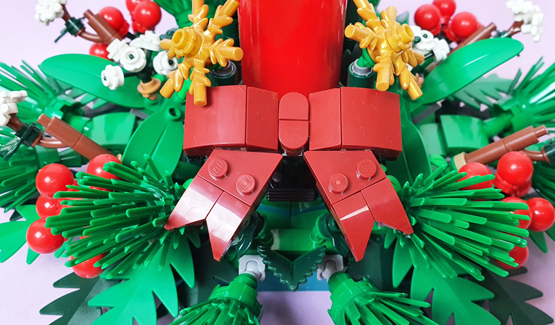 LEGO Weihnachtsgesteck 40743 aufgebaut Detail