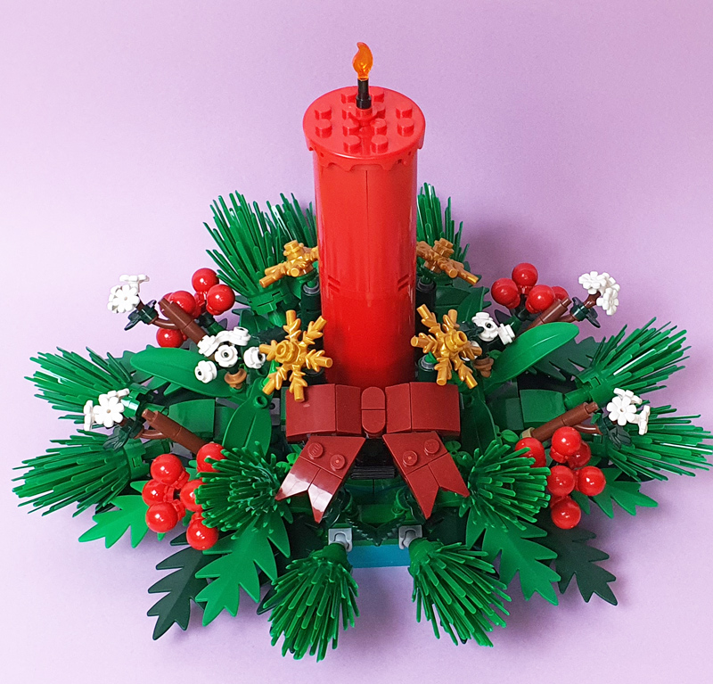 LEGO Weihnachtsgesteck 40743 aufgebaut