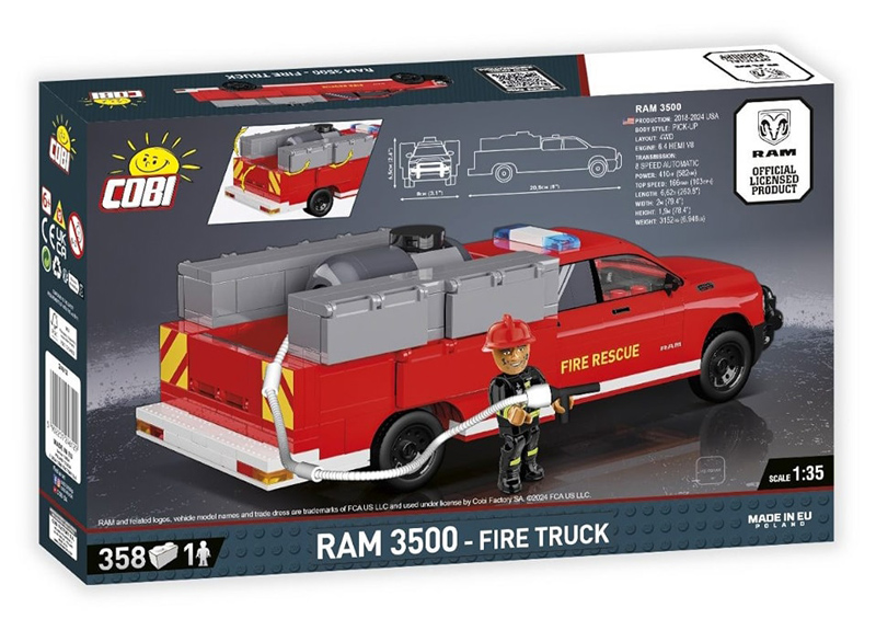 COBI RAM 3500 Fire Truck Feuerwehr 24612 Box Back