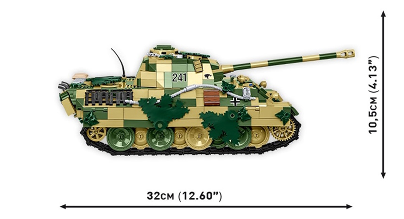 COBI 2599 Panzer V Panther Ausf D Limited Edition Seitenansicht Maße