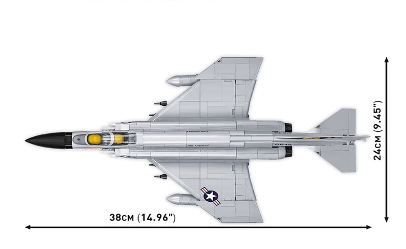 COBI 5897 F-4 Phantom II Set Draufsicht Maße