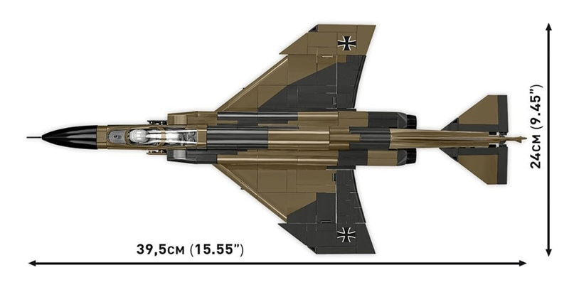 COBI 5898 F-4F Phantom II Deutsche Luftwaffe Draufsicht Maße